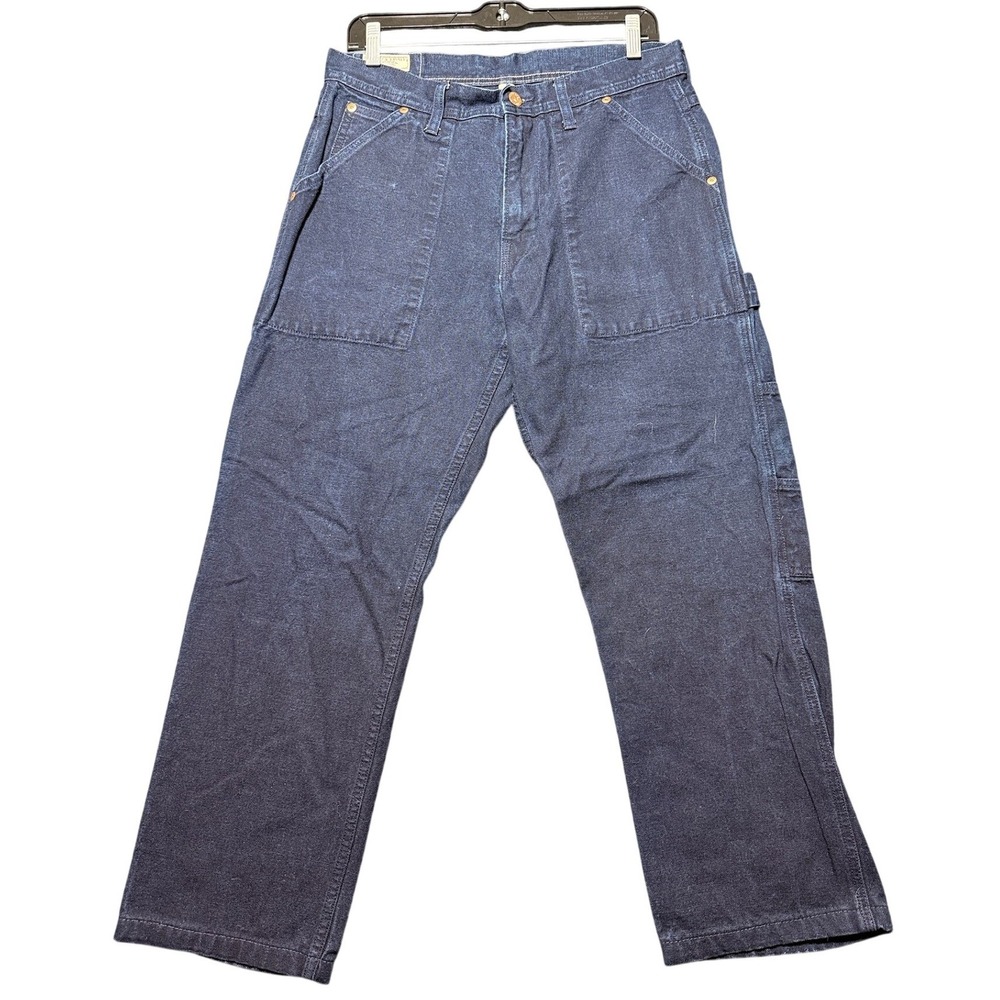 Wallace & Barnes Carpenter Pants Mens 31 Blue Canvas Workwear H2012